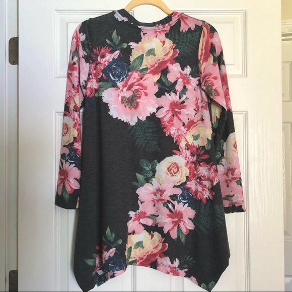 Philosophy Tunic Top Botanical Trellis Grey NWT - Picture 2 of 5